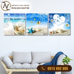 Tranh Treo Tường Phong Cảnh Bãi Biển Và Vỏ Sò