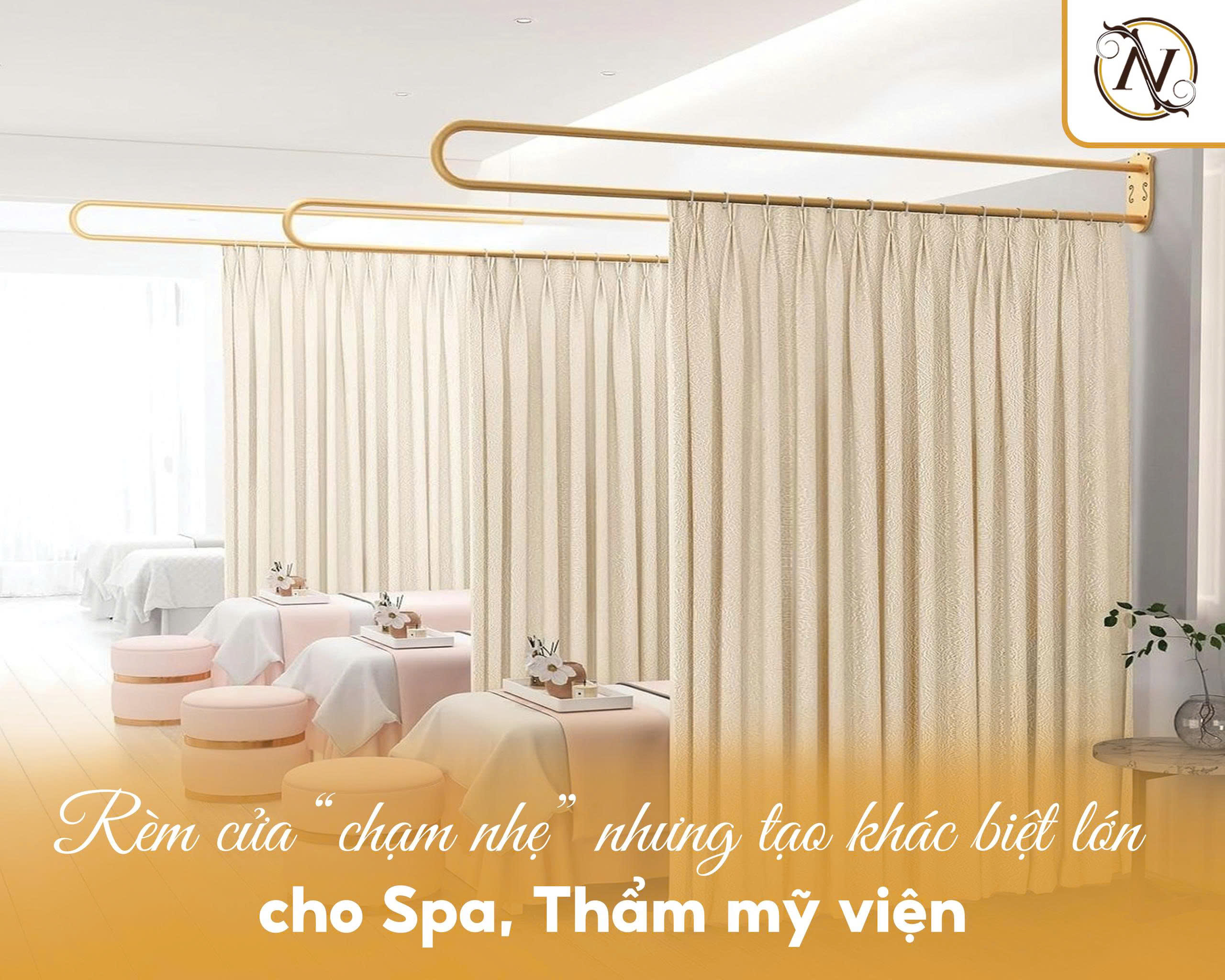 Rèm Spa Thẩm Mỹ Viện – Nâng tầm trải nghiệm thư giãn 2 Rèm cửa – “Chạm nhẹ” nhưng tạo khác biệt lớn cho Spa, Thẩm mỹ viện